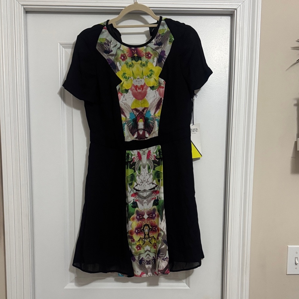 Prabal Gurung for Target Black Dress with Multicolor Floral Print